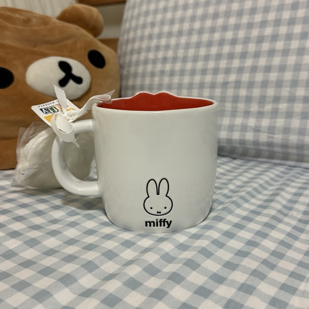 NEW Miffy By Magenta CUTE MUG Double sided‎ with Mini Purse Pouch White Orange - Picture 5 of 6